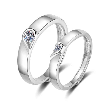 couple ring, heart to heart, Lovers ring gift