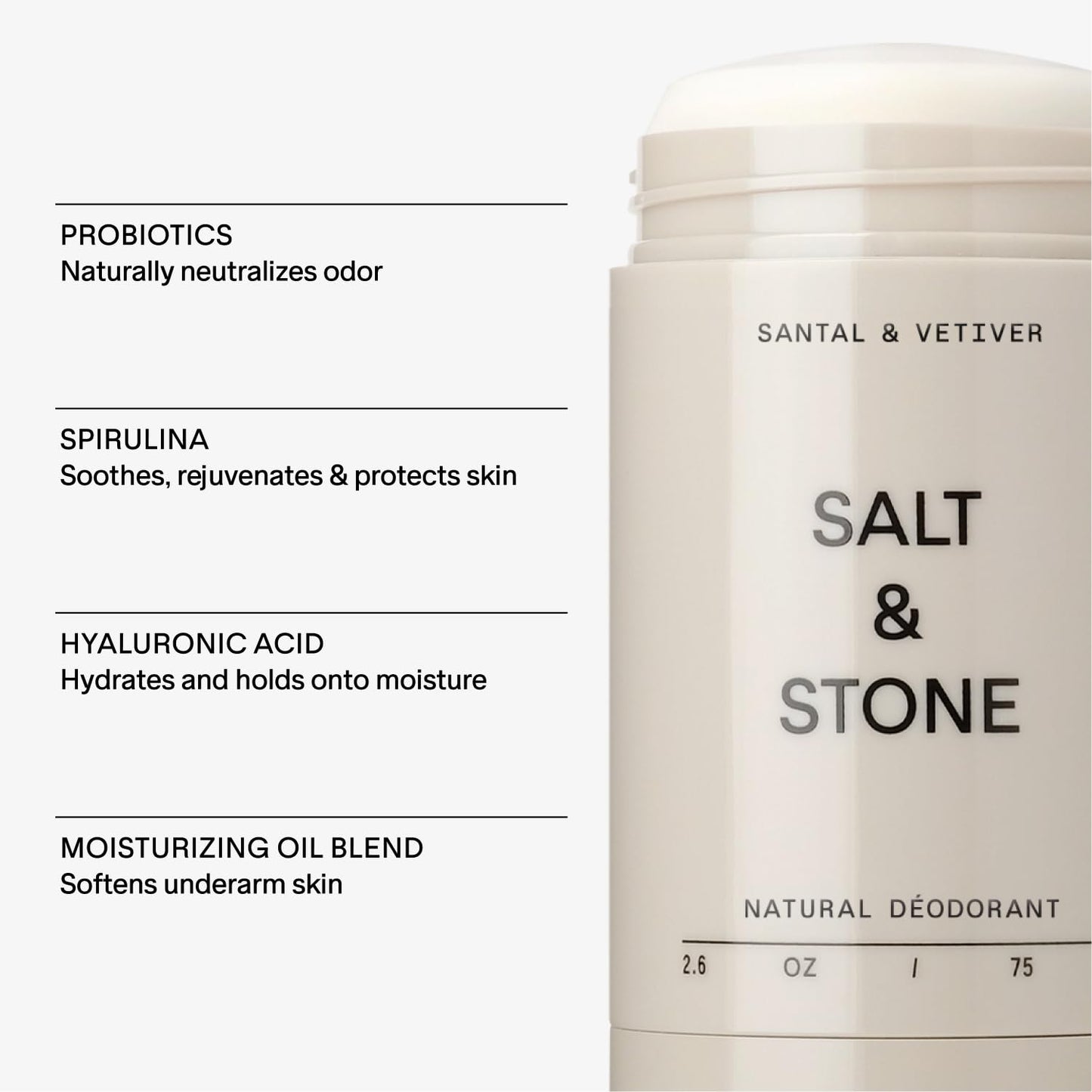 SALT & STONE Natural Deodorant - Aluminum-Free