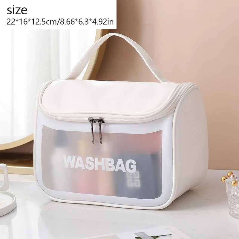 Travel Storage Toiletry Organizer Transparent Zipper Make Up Case