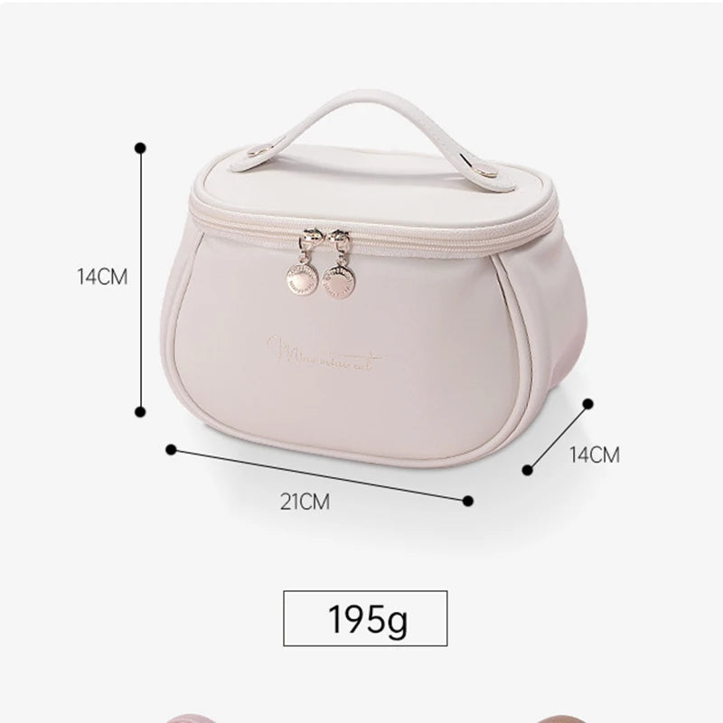 Women travel leather make-up bag