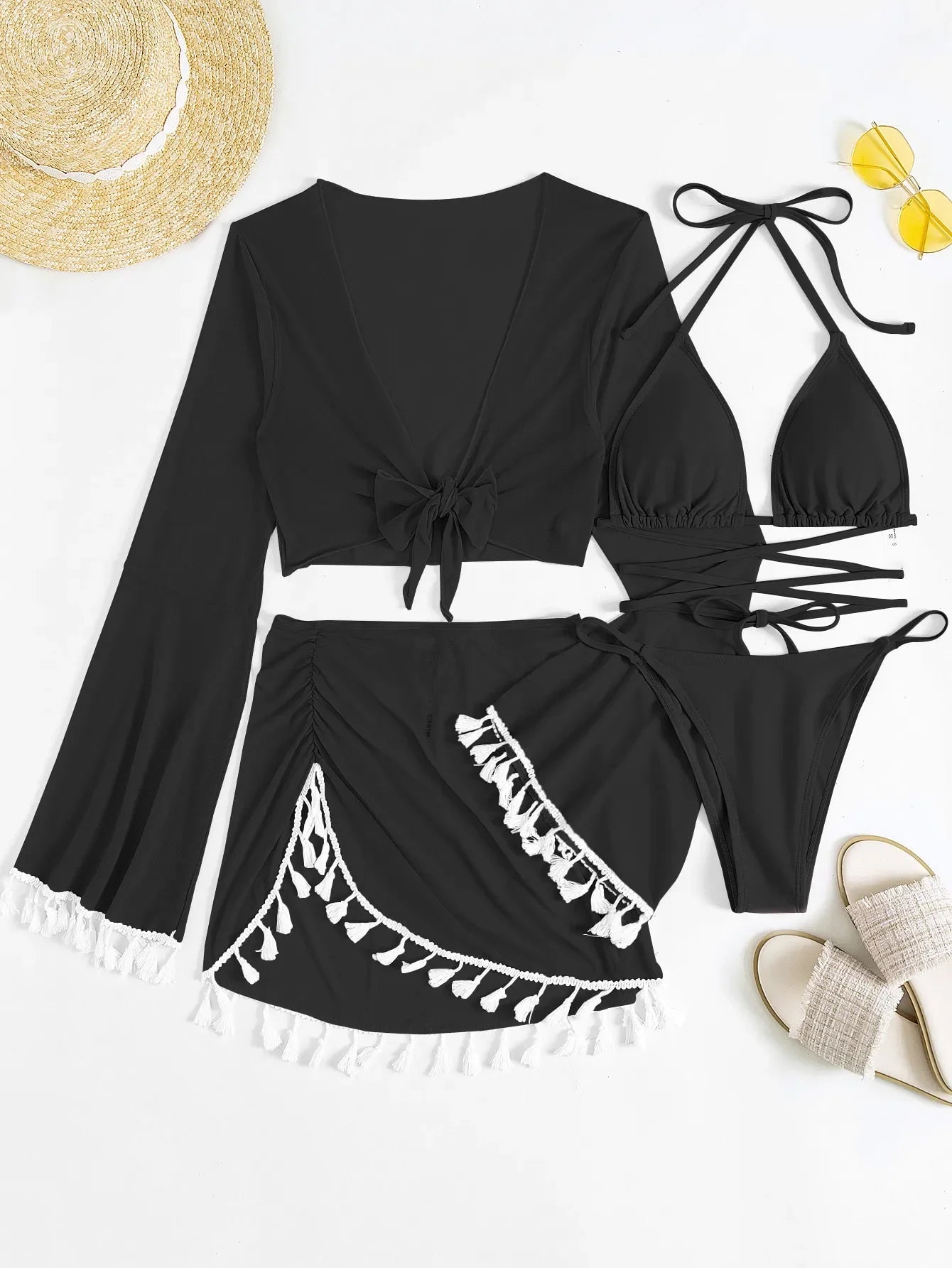 4 PIECE BIKINI SWIMSUIT