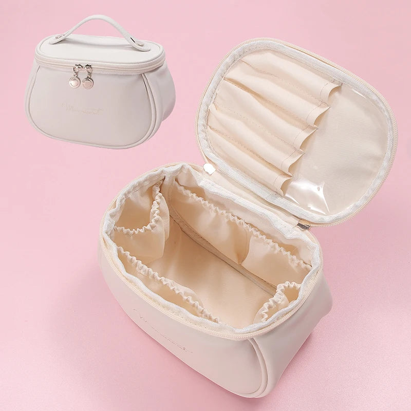 Women travel leather make-up bag