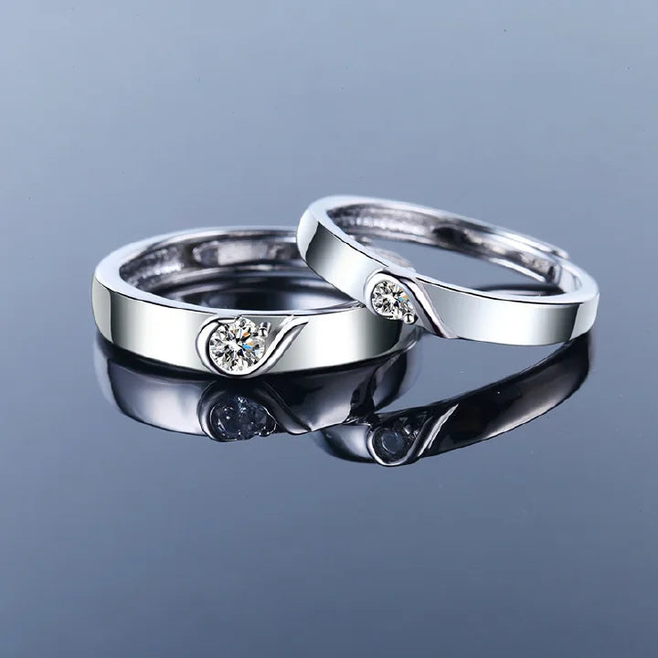 couple ring, heart to heart, Lovers ring  gift