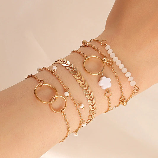 6-piece Bracelets for Women Gold  Jewelry