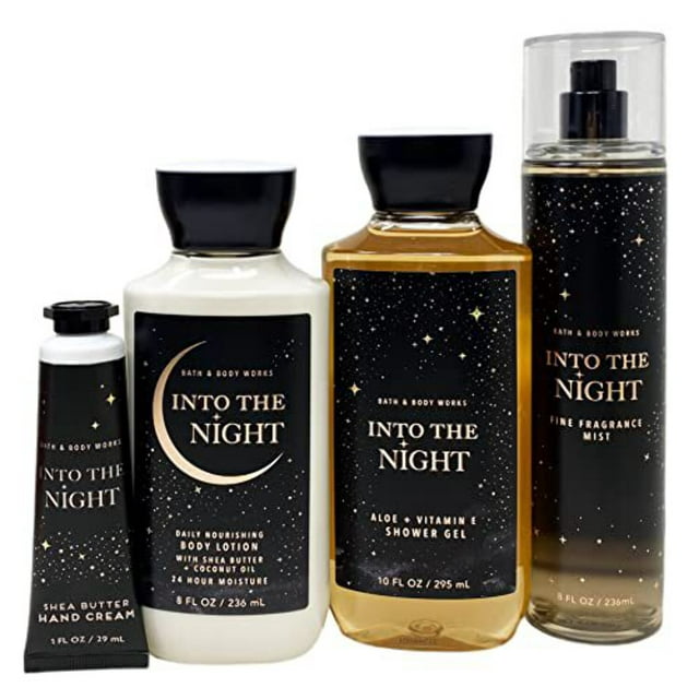 Bath & Body Works Into the Into the Night  Set - Fine Fragrance Mist, Shower Gel, Body Lotion, Shea Butter Hand Cream