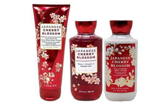 Japanese Cherry Blossom Set - Cherry Blossom Lotion + Ultra Shea Triple Moisture Cream + Shower Gel