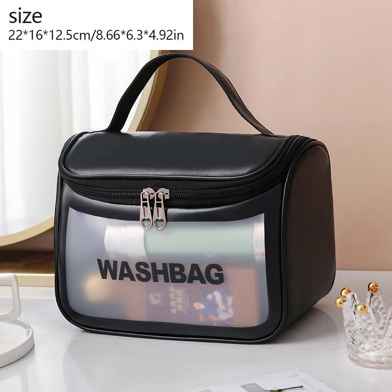 Travel Storage Toiletry Organizer Transparent Zipper Make Up Case