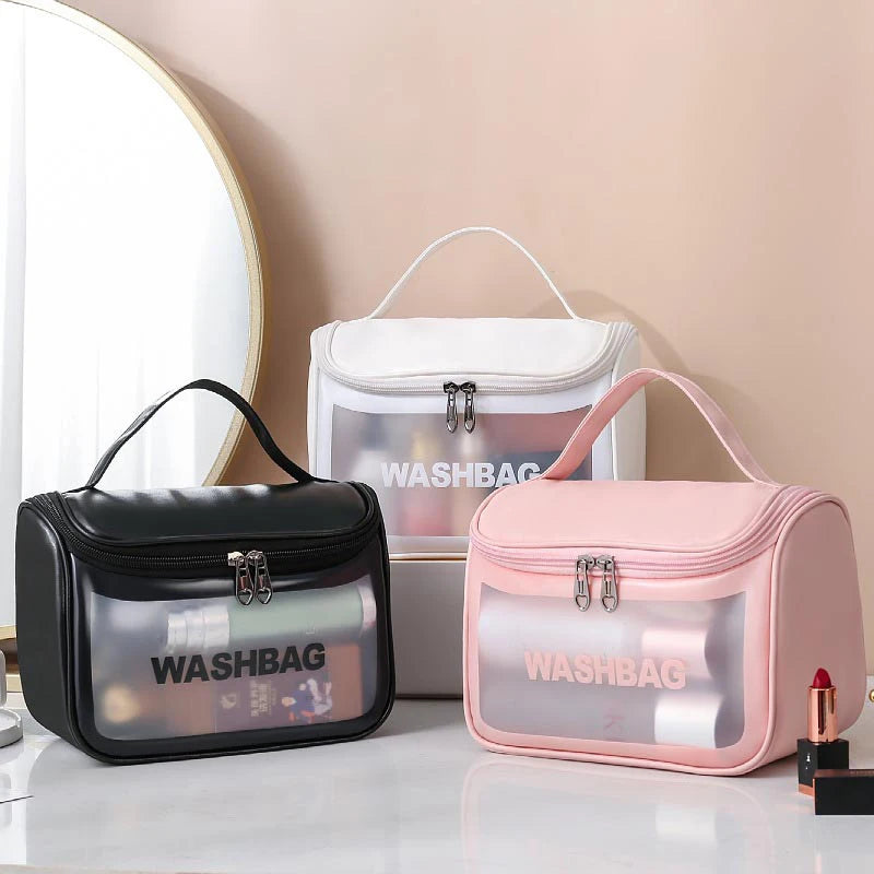 Travel Storage Toiletry Organizer Transparent Zipper Make Up Case