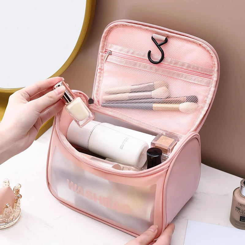 Travel Storage Toiletry Organizer Transparent Zipper Make Up Case